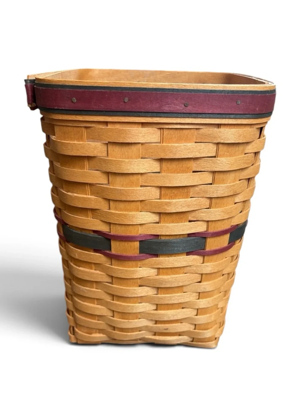 Longaberger Basket 10”H Waste Basket Holiday w/ Protector
